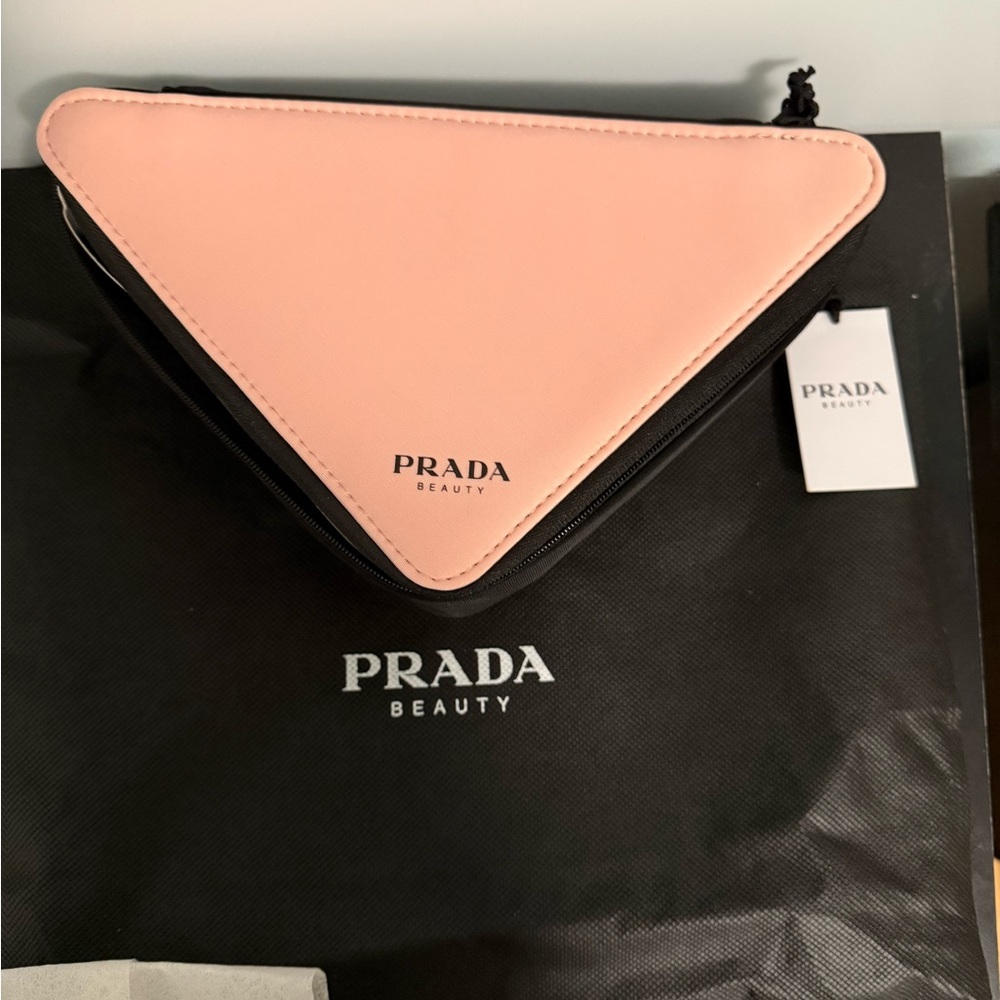 Prada beauty triangle Pouch with dust bag. Full Inclusion NWT - Picture 2 of 6